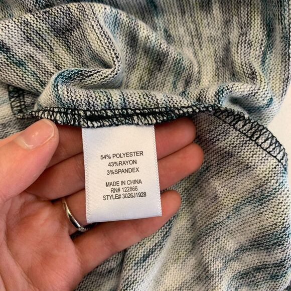 Status by Chenault Space Dye Top Womens M Medium Puff Sleeves Flare Sweater - Picture 9 of 11